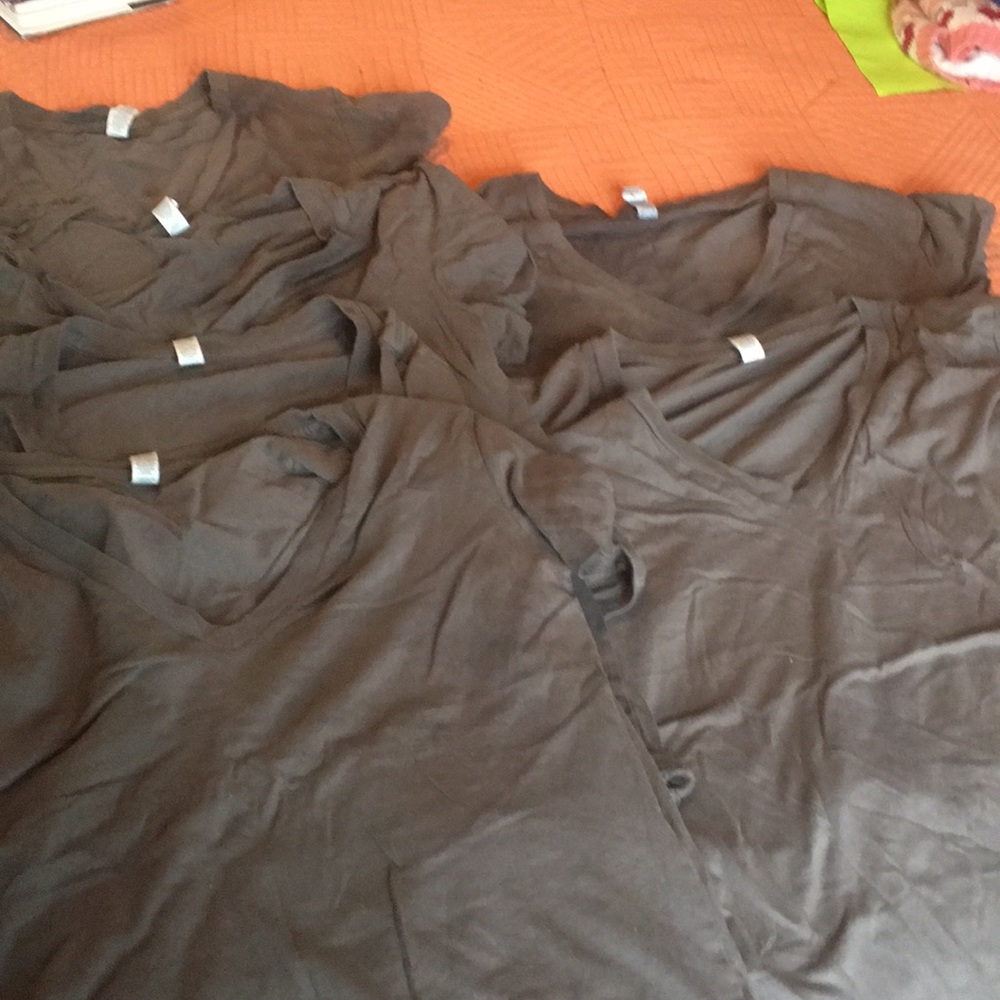 Lot of 6 v neck gray shirts